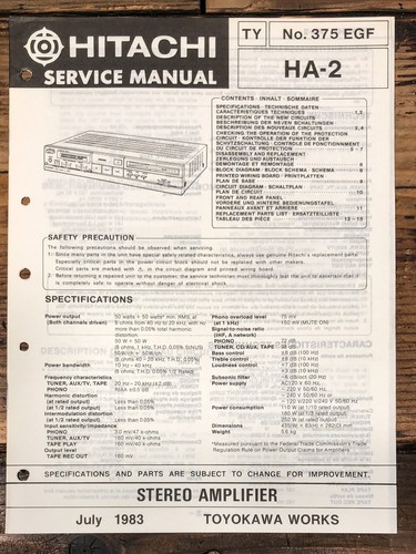 Hitachi amplifier service - ha-2,