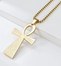 Egyptian Ankh Cross Pendant and chain (Gold Necklace)