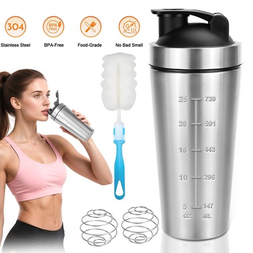 Stainless steel gym shaker - steel,