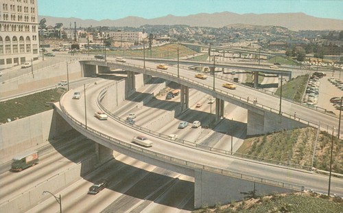 Aerial view harbor freeway - aerial,