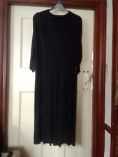 Ladies black Vintage dress(1940's?) Pit to pit 20ins embroidered neckline VGC