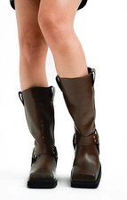 Topshop Womens Brown Leather