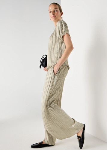 Crinkle satin wide - leg, co