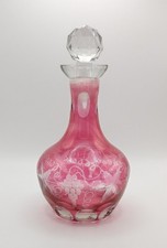 Vtg Decanter Cruet Cranberry