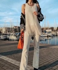 ZARA Ecru Cream Fringe Tunic