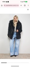 Oasis Black Mongolian Fur Coat