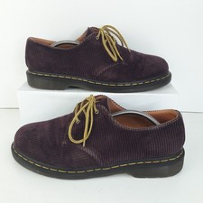 Dr Martens Mens Shoes UK 9.5 Oxblood 1461 Dutchess Derby Corduroy Lace Up EUR 44