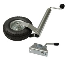 Heavy Duty Caravan Jockey Wheel & Clamp 48MM (Pneumatic Trailer Metal Rim)