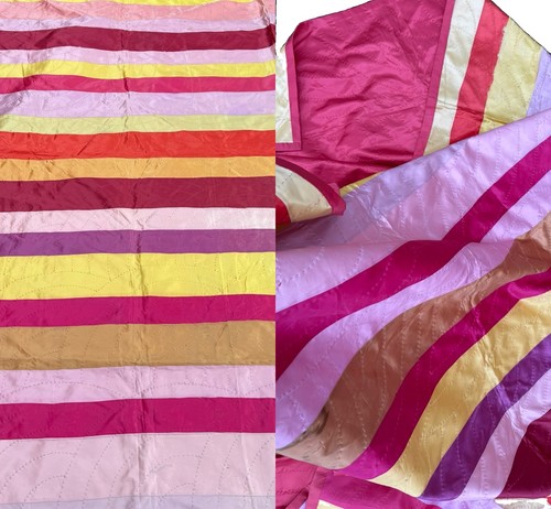 Vtg satin quilt bedspread - vtg,