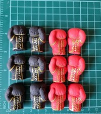  12 Edible boxing gloves fondant cupcake toppers Any Colours 