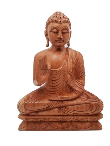 Wooden buddha statue - wooden, teaching