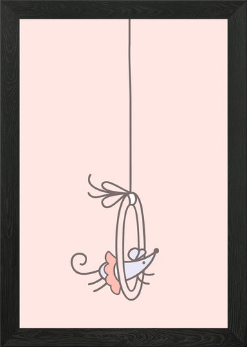 Mouse circus hoop framed - framed, wall