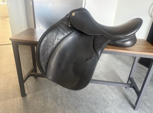 Black leather saddle - leather,