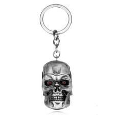 terminator skull keyring charm