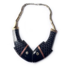 Vintage horn metal fish - horn,