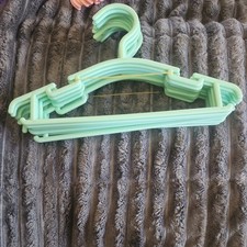 Small Hangers Lot Of 10 green Plastic Baby, Doll Or Lingerie Closet Home