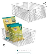 3 Mdesign Chrome Storage Baskets 12 X 12 X6 Inch New