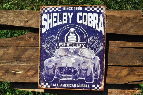 Shelby cobra tin metal sign - shelby,