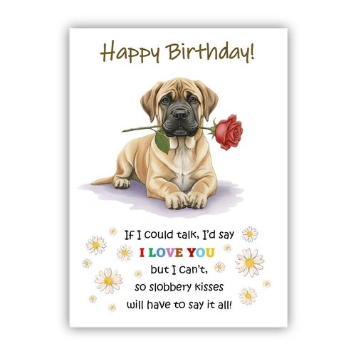 English mastiff birthday - english, card