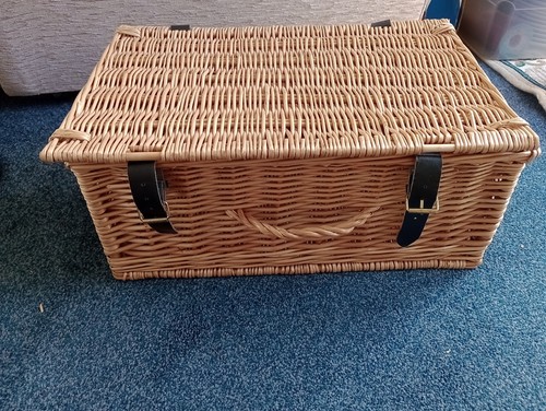 Wicker basket empty - wicker, handle-
