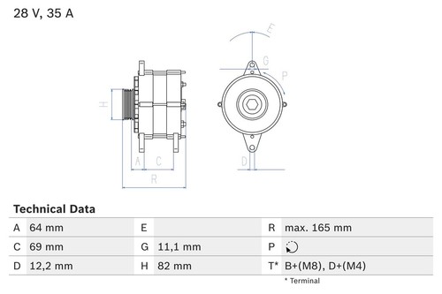Bosch generator for daf iveco - bosch,
