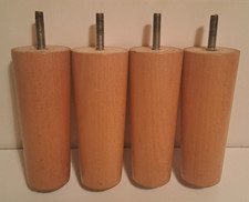 4x Wooden Sofa Legs replacement tapered feet stool bed chair M8 Approx 13.5cm