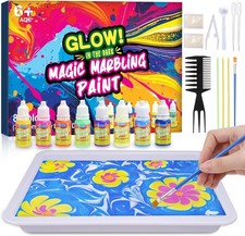 Hapikids Glow Water Marbling Paint for Kids, Arts and Crafts for Kids Age 6-12