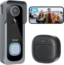 ieGeek 2K Video Doorbell Camera, WiFi Smart Door Camera 2-way Audio+Indoor Chime