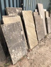 Large Reclaimed York Stone Paving Slab 112cm x 60cm x 5cm Doorstep / Hearth