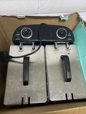 Cookworks Twin Professional Deep Fat Fryer Stainless Steel 5L