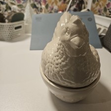 Vintage White Ceramic Chicken