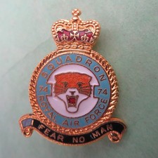 No 74 Squadron Royal  Air Force British RAF/Military Lapel Badge/Brooch