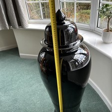 Glossy Black Huge Vase With