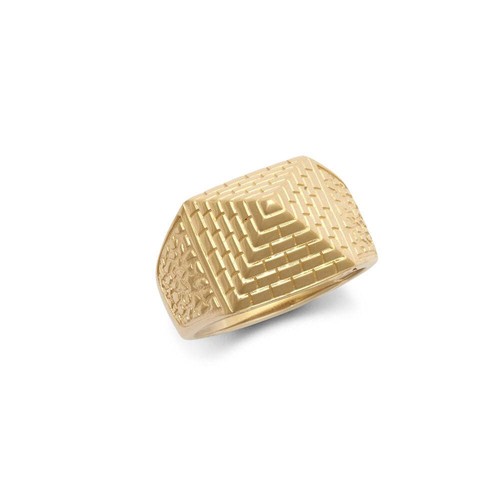 9ct yellow gold pyramid - gold, ring
