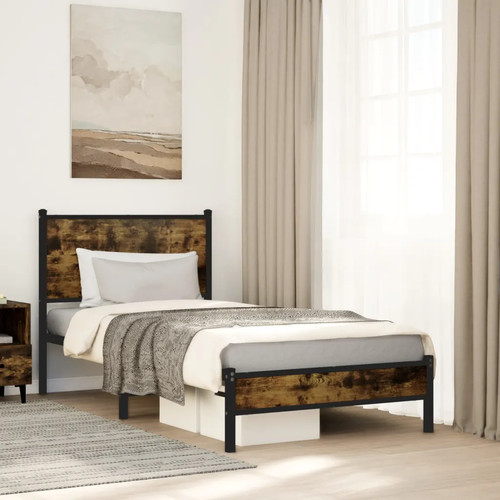 Walplus smoked oak - walplus, bed