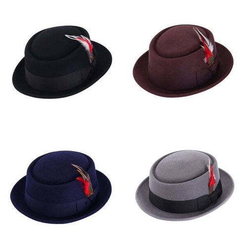 100 wool pork pie - hat, unisex