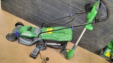 Cordless Battery Lawnmower Trimmer Kit Powerbase 25cm 20v Used Unboxed *No Guard