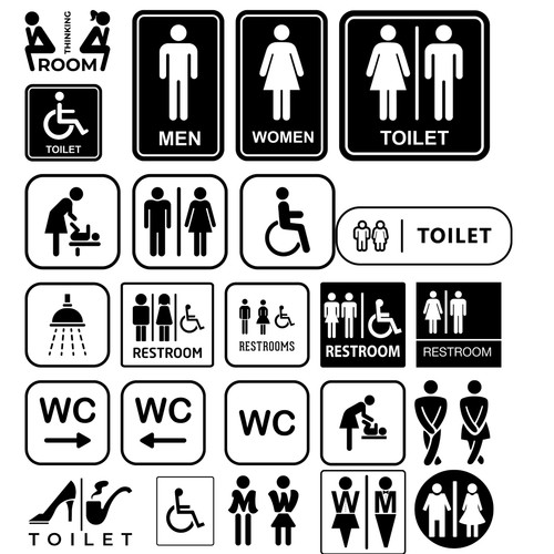Bathroom door sign toilet - door,
