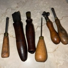 Vintage Wooden Handled Leather