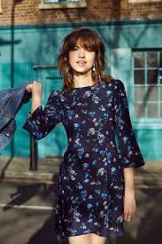 Oasis navy blue floral print - navy,