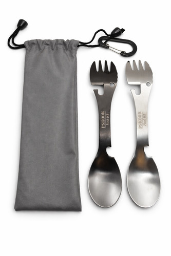 Camping spork stainless - 2x,