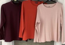 Bundle M&S sz 20 3 x Tops BURGUNDY RED PINK SHELL M&S 3 x Tunic sz 20 T Shirts