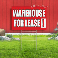 WAREHOUSE FOR LEASE Store Space Rent Sale Realtor Indoor Outdoor Yard Sign