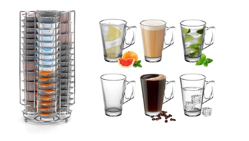 Coffee stand latte glass 6pcs - stand,