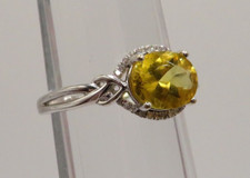 14K WHITE GOLD RING w YELLOW