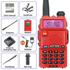 BAOFENG UV-5R VHF UHF Dual Band Two Way Ham Radio Transceiver Walkie Talkie RED