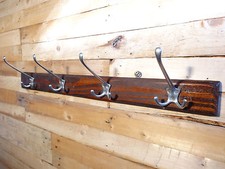  1960s RETRO VINTAGE METAL HANGERS RAILWAY RACK  (E5)