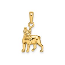 14k Yellow Gold French Bulldog Pendant Dog Charm Fine Animal Jewelry for Women