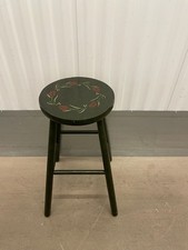 Tall wooden bar stool painted