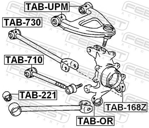 Fits febest tab 730 - fits, bushing